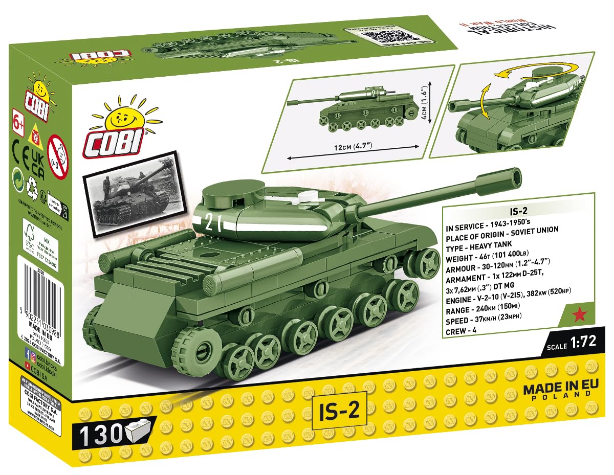 cobi-historical-collection-3098-is-2-schwerpanzer-130-teile-ma-stab-1-72 image 6