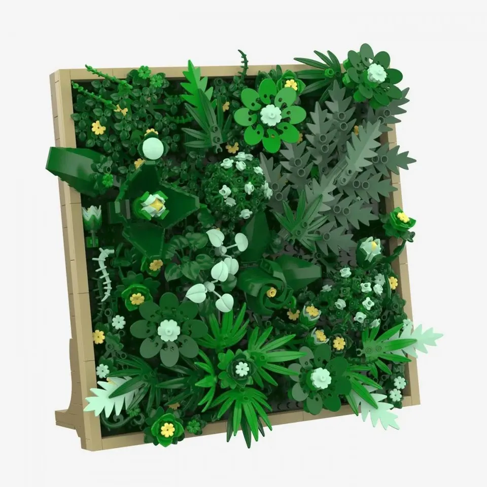 bluebrixx-pro-lebendiger-rahmen-pflanzenbild-wanddeko-946-klemmbausteine image 1