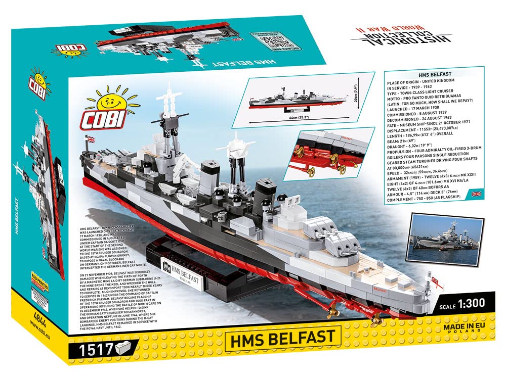 cobi-4844-hms-belfast-historical-collection-kriegsschiff-bausatz image 2